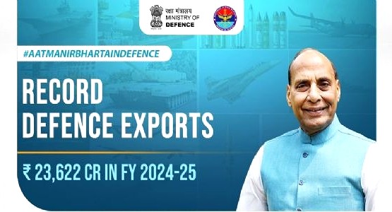 भारत का रक्षा निर्यात तेजी से बढ़ा, 2024-25 में 23,622 करोड़ रुपये पहुंचा
