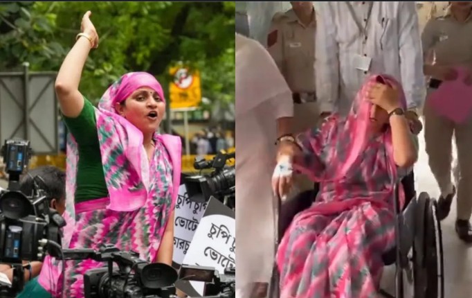 दिल्ली में SIR के खिलाफ प्रदर्शन, धक्कामुक्की में कांग्रेस सांसद संजना जाटव घायल